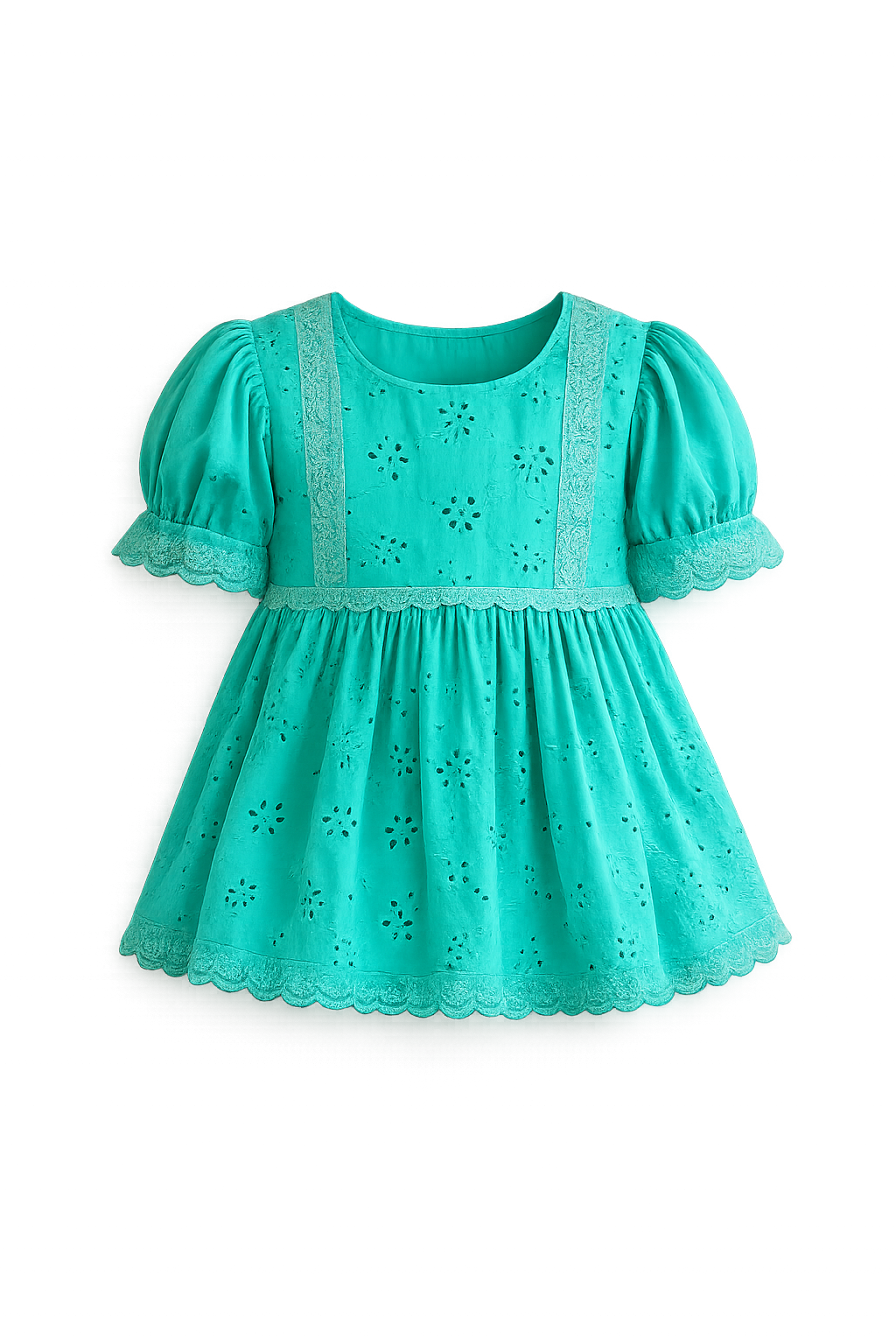 Turquoise Hakoba Lace Top & Afghani Salwar Set - Image 4