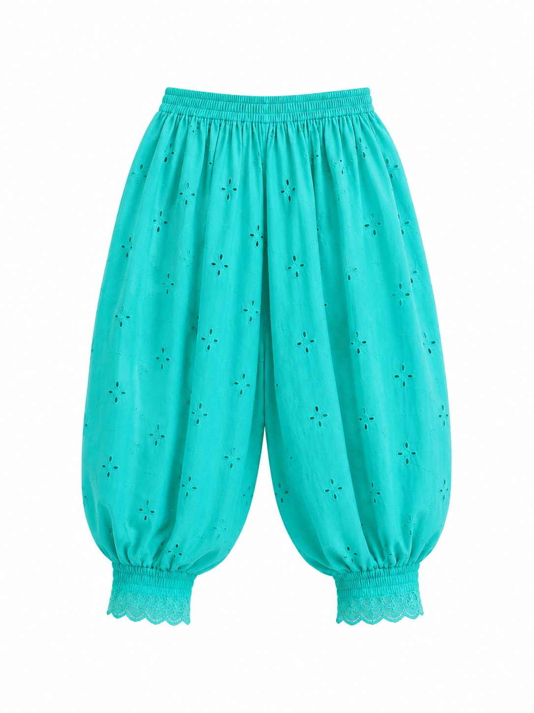 Turquoise Hakoba Lace Top & Afghani Salwar Set - Image 5