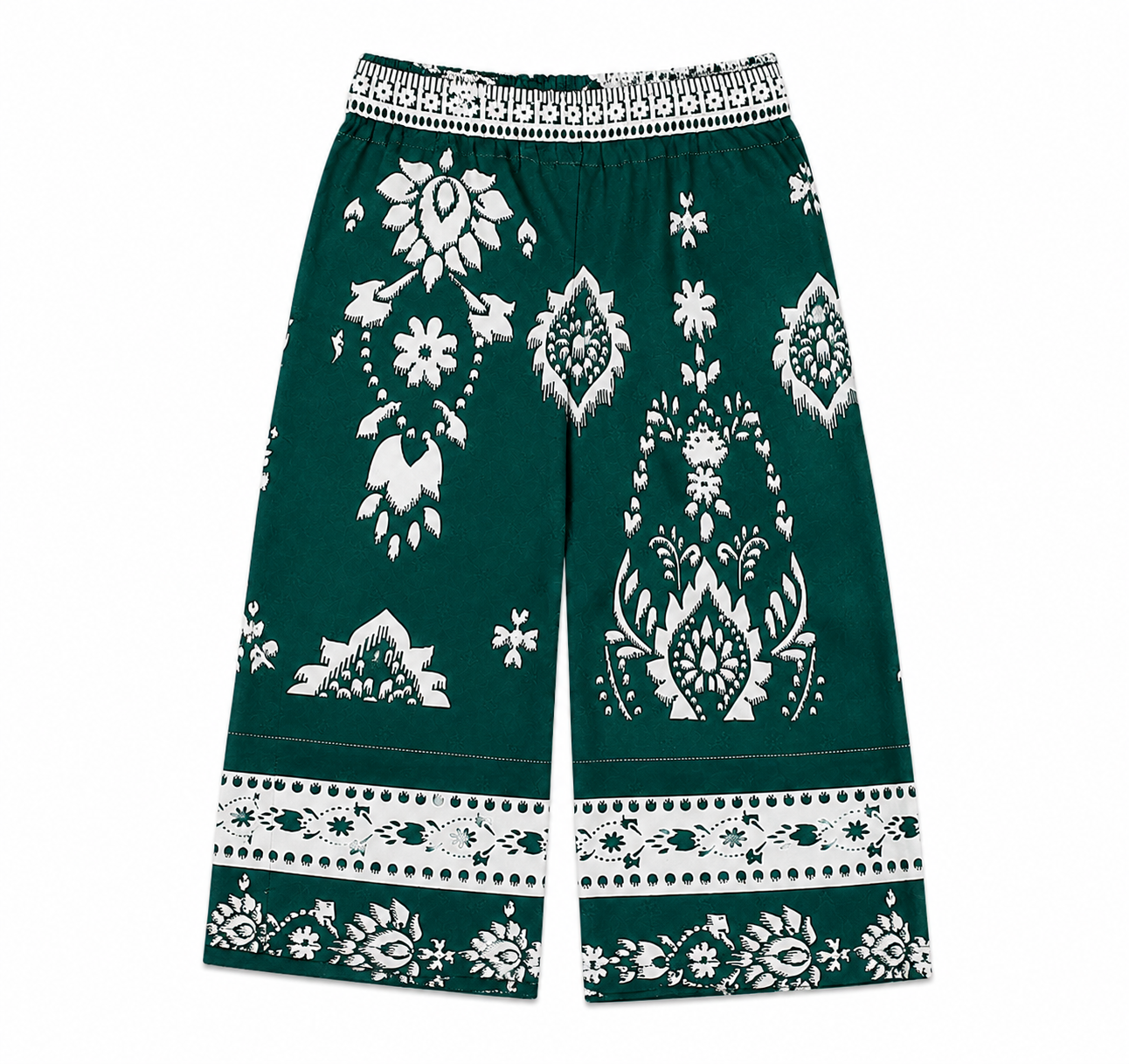 Ayzal Kids Wear Green Printed Rayon Co-Ord Set Pant - Image 4