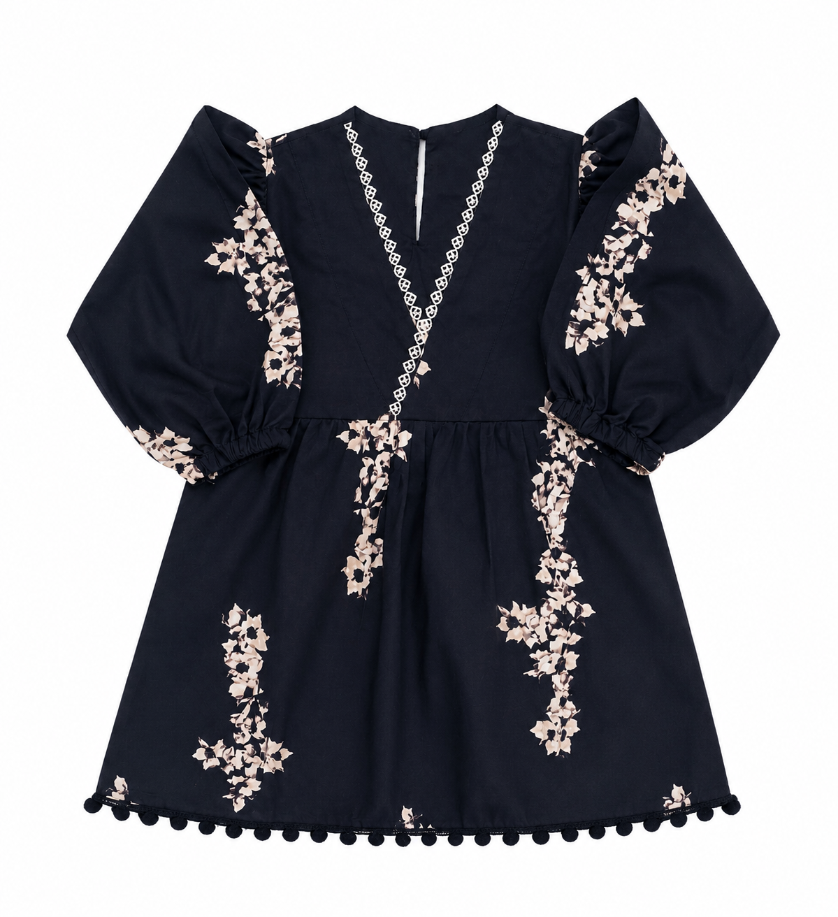 Ayzal Kids Wear Black Floral Rayon Kurti & Pant Set - Image 3