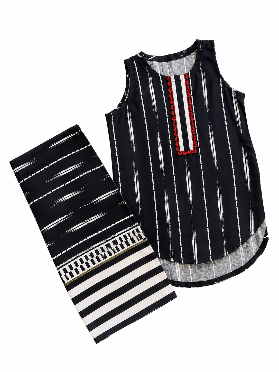 Ayzal Kidswear Black Printed Rayon Kurti Palazzo Set - Image 3