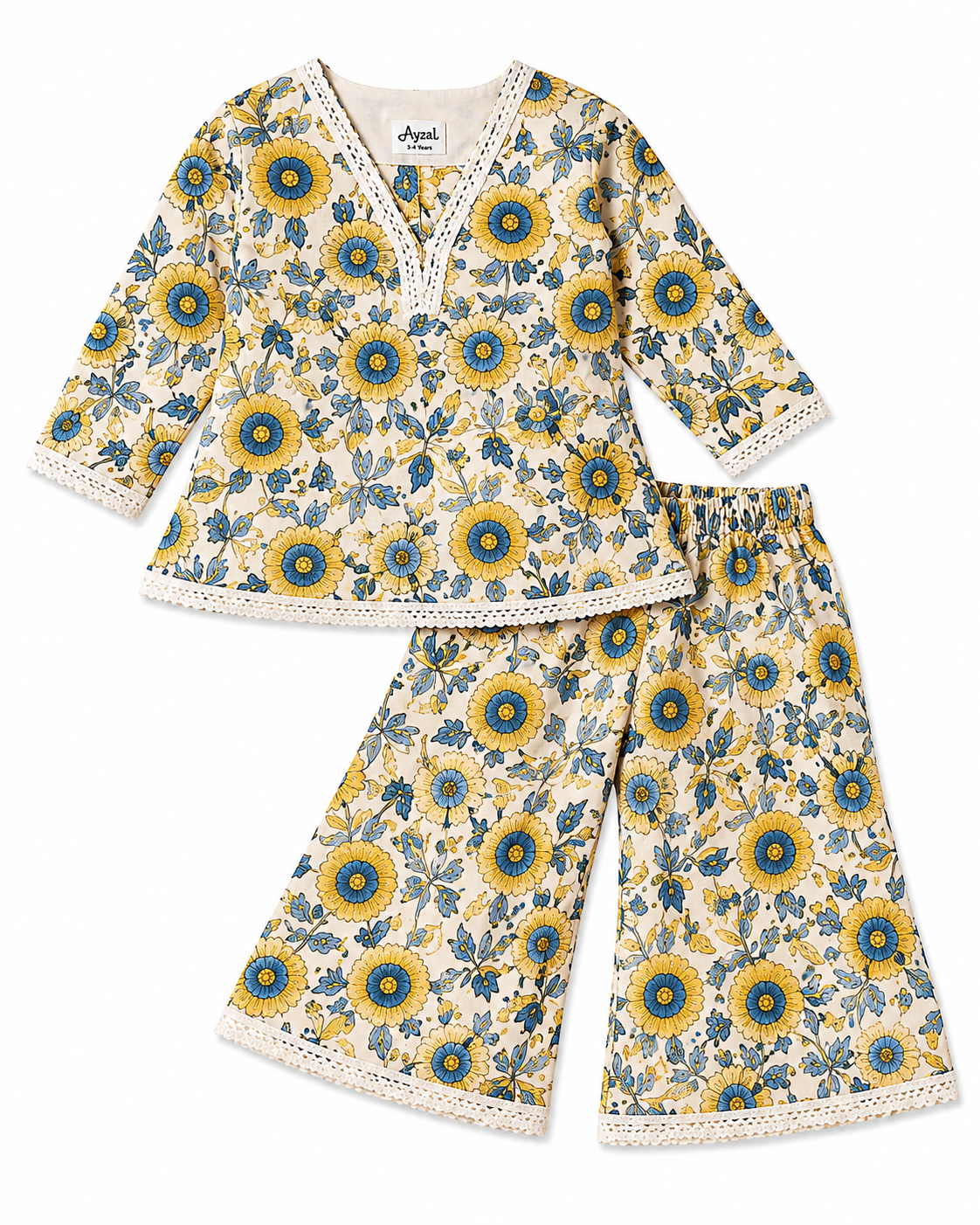 Ayzal Kids Wear Floral Cotton Co-Ord Set for Girls - Image 2