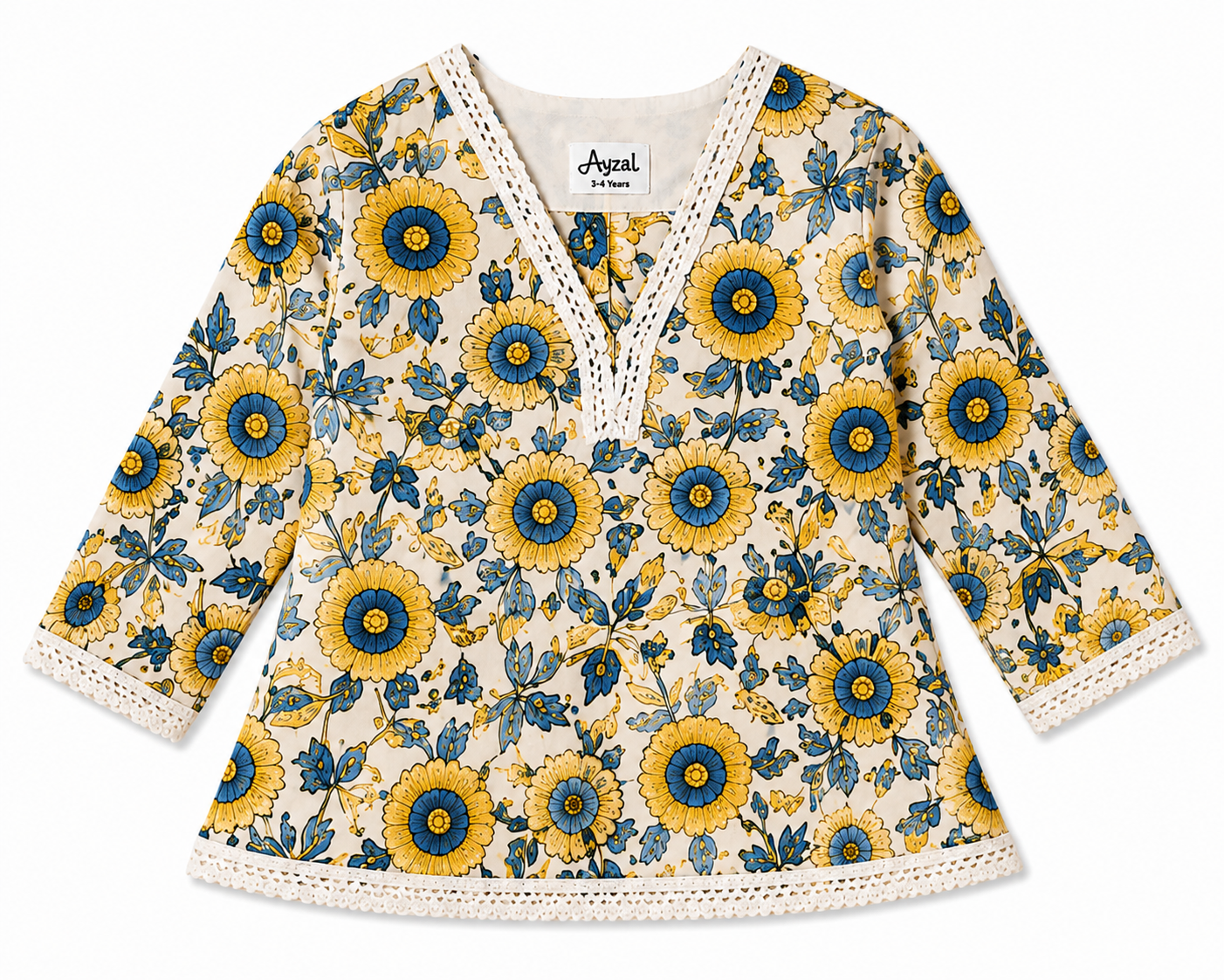 Ayzal Kids Wear Floral Cotton Co-Ord Set for Girls - Image 3