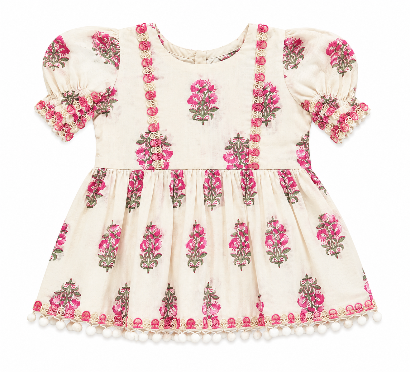 Ayzal Kids Wear Floral Cotton Peplum Top & Palazzo Set - Image 3