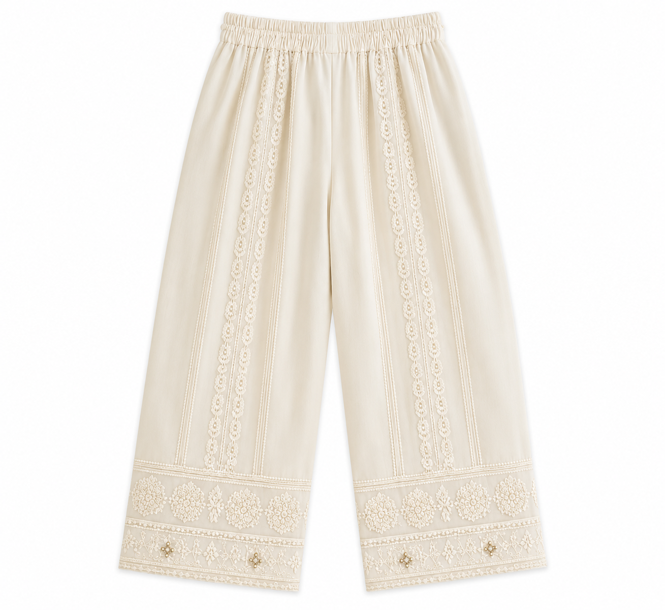 Ayzal Kids Wear Ivory Chikankari Georgette Kurti Pant Set - Image 4